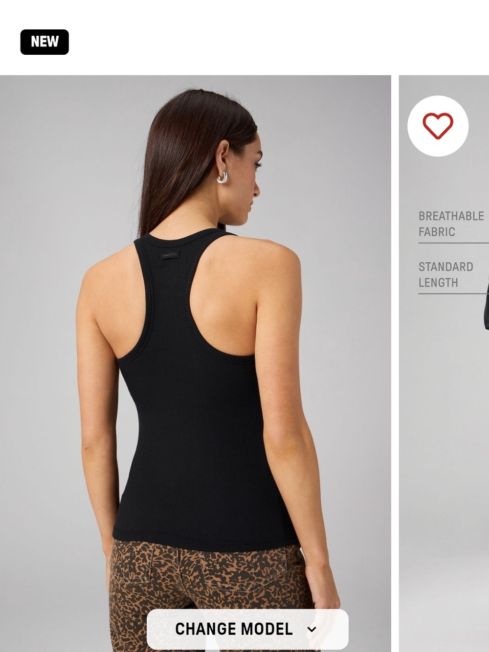 Fabletics Black Ribbed Crewneck Tank